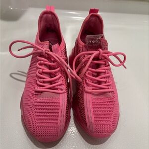 Steve Madden Maxima Hot Pink SM NY90 Sneakers with Rhinestones